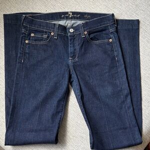 7 For All Mankind Dark Blue Straight Leg Jeans
